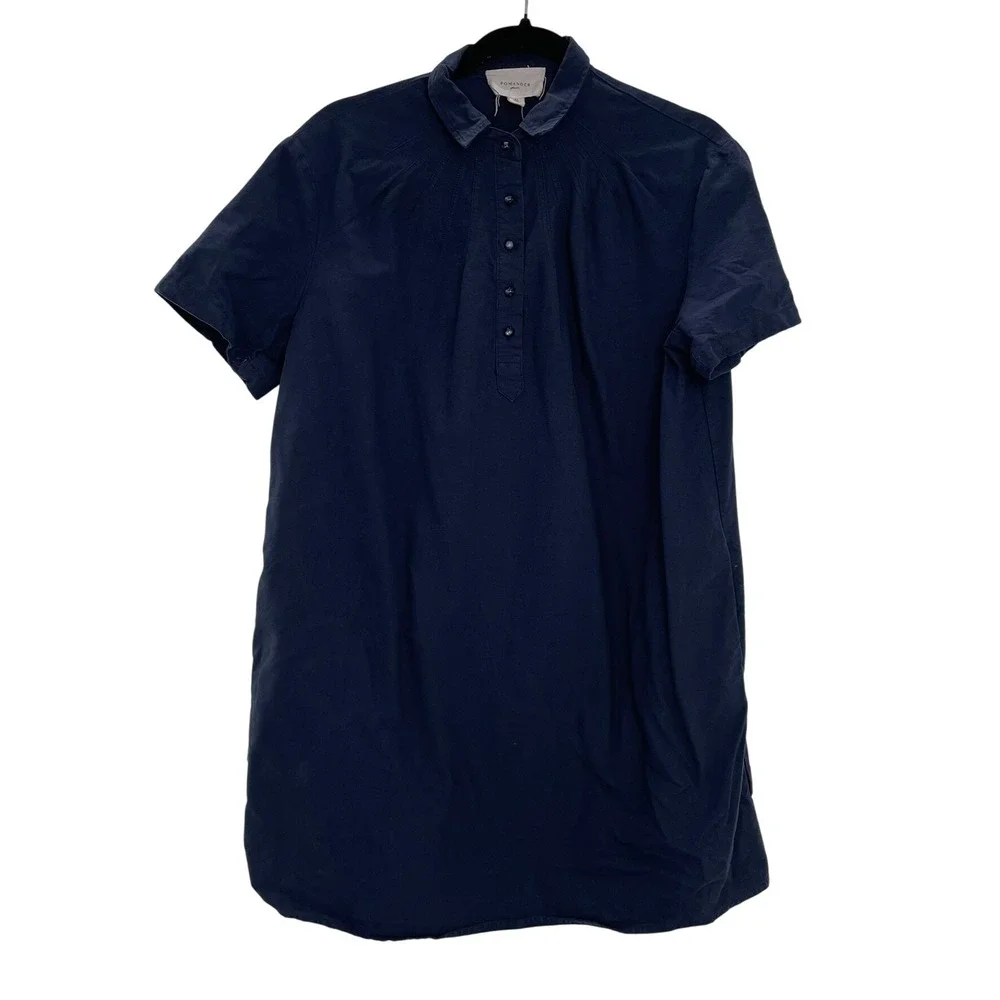 Pomander Place Tuckernuck Navy Shift Dress Medium Coastal Grandmother Preppy Lux - Picture 3 of 11